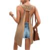 imageSOLY HUX Womens Summer Backless Tank Tops Crew Neck Sleeveless Casual Tshirts VestPlain Khaki