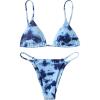imageSOLY HUX Womens Tie Dye Spaghetti Strap Bikini Set 2 Piece Swimsuit Bathing SuitBlue Printed