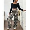 imageSOLY HUX Girls Camo Wide Leg Pants Drawstring Waist Baggy Sweatpants with PocketArmy Green