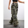 imageSOLY HUX Girls Cargo Pants Camo Print Elastic Waist Straight Leg Baggy Streetwear Pants with PocketsArmy Green