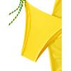imageSOLY HUX Womens 3 Piece Swimsuit Color Block Halter Triangle Bikini Sets Bathing Suit with Beach SkirtYellow and Green