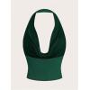 imageSOLY HUX Womens Cowl Neck Halter Neck Going Out Tops Open Back Sleeveless Y2k Crop Tank TopDark Green