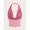 imageSOLY HUX Womens Cowl Neck Halter Neck Going Out Tops Open Back Sleeveless Y2k Crop Tank TopPure Pink