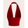 imageSOLY HUX Womens Cowl Neck Halter Neck Going Out Tops Open Back Sleeveless Y2k Crop Tank TopPure Red
