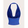 imageSOLY HUX Womens Cowl Neck Halter Neck Going Out Tops Open Back Sleeveless Y2k Crop Tank TopRoyal Blue