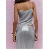 imageSOLY HUX Womens Glitter Sequin Cami Tops Spaghetti Strap Camisole Sleeveless Party Clubwear TopSolid Grey