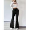 imageSOLY HUX Womens High Waisted Flare Leg Sweatpants Thermal Drawstring Athletic Sports Yoga PantsSolid Black