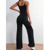 imageSOLY HUX Womens Spaghetti Strap Cami Jumpsuit Casual Wide Leg Long PantsPlain Black