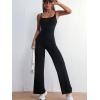 imageSOLY HUX Womens Spaghetti Strap Cami Jumpsuit Casual Wide Leg Long PantsPlain Black