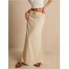 imageSOLY HUX Womens Summer Maxi Skirt Drawstring Low Waist A Line Casual SkirtsPlain Apricot
