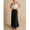 imageSOLY HUX Womens Summer Maxi Skirt Drawstring Low Waist A Line Casual SkirtsPlain Black