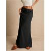 imageSOLY HUX Womens Summer Maxi Skirt Drawstring Low Waist A Line Casual SkirtsPlain Black