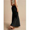imageSOLY HUX Womens Summer Maxi Skirt Drawstring Low Waist A Line Casual SkirtsPlain Black