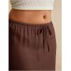 imageSOLY HUX Womens Summer Maxi Skirt Drawstring Low Waist A Line Casual SkirtsPure Coffee Brown