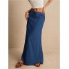imageSOLY HUX Womens Summer Maxi Skirt Drawstring Low Waist A Line Casual SkirtsPure Dark Blue