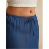 imageSOLY HUX Womens Summer Maxi Skirt Drawstring Low Waist A Line Casual SkirtsPure Dark Blue
