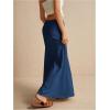 imageSOLY HUX Womens Summer Maxi Skirt Drawstring Low Waist A Line Casual SkirtsPure Dark Blue
