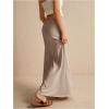 imageSOLY HUX Womens Summer Maxi Skirt Drawstring Low Waist A Line Casual SkirtsPure Khaki