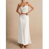 imageSOLY HUX Womens Summer Maxi Skirt Drawstring Low Waist A Line Casual SkirtsPure White