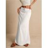 imageSOLY HUX Womens Summer Maxi Skirt Drawstring Low Waist A Line Casual SkirtsPure White