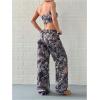 imageSOLY HUX Womens Vintage Camo Outfits Crop Tube Top and Baggy Pants 2 Piece Set StreetwearArmy Green