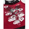 imageSOLY HUX Womens Y2k Gothic Graphic Cami Top Lace Trim Spaghetti Strap Camisole Crop TopsBurgundy Letter