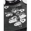imageSOLY HUX Womens Y2k Gothic Graphic Cami Top Lace Trim Spaghetti Strap Camisole Crop TopsGrey Letter