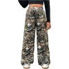 imageSOLY HUX Girls Camo Wide Leg Pants Drawstring Waist Baggy Sweatpants with PocketArmy Green