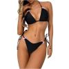imageSOLY HUX Womens Bathing Suits Halter Triangle Tie Side Bikini Sets Two Piece SwimsuitSolid Black