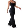 imageSOLY HUX Womens Spaghetti Strap Cami Jumpsuit Casual Wide Leg Long PantsPlain Black