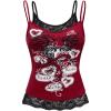 imageSOLY HUX Womens Y2k Gothic Graphic Cami Top Lace Trim Spaghetti Strap Camisole Crop TopsBurgundy Letter