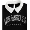 imageSOLY HUX Girls 2 Piece Outfits Letter Print Long Sleeve Pullover Cute Sweatshirt Top and Plaid Mini Skirt SetBlack Letter Plaid