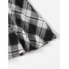 imageSOLY HUX Girls 2 Piece Outfits Letter Print Long Sleeve Pullover Cute Sweatshirt Top and Plaid Mini Skirt SetBlack White
