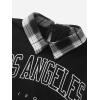 imageSOLY HUX Girls 2 Piece Outfits Letter Print Long Sleeve Pullover Cute Sweatshirt Top and Plaid Mini Skirt SetBlack White