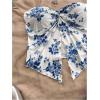 imageSOLY HUX Womens Floral Print Twist Split Tube Crop Top Strapless Sleeveless Asymmetrical Hem Vacation TopsBlue and White Floral