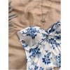 imageSOLY HUX Womens Floral Print Twist Split Tube Crop Top Strapless Sleeveless Asymmetrical Hem Vacation TopsBlue and White Floral