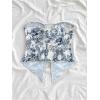 imageSOLY HUX Womens Floral Print Twist Split Tube Crop Top Strapless Sleeveless Asymmetrical Hem Vacation TopsMulticoloured Floral