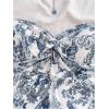 imageSOLY HUX Womens Floral Print Twist Split Tube Crop Top Strapless Sleeveless Asymmetrical Hem Vacation TopsMulticoloured Floral
