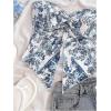 imageSOLY HUX Womens Floral Print Twist Split Tube Crop Top Strapless Sleeveless Asymmetrical Hem Vacation TopsMulticoloured Floral