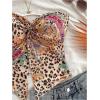 imageSOLY HUX Womens Floral Print Twist Split Tube Crop Top Strapless Sleeveless Asymmetrical Hem Vacation TopsMulticoloured Leopard