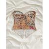 imageSOLY HUX Womens Floral Print Twist Split Tube Crop Top Strapless Sleeveless Asymmetrical Hem Vacation TopsMulticoloured Leopard