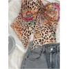 imageSOLY HUX Womens Floral Print Twist Split Tube Crop Top Strapless Sleeveless Asymmetrical Hem Vacation TopsMulticoloured Leopard