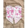 imageSOLY HUX Womens Floral Print Twist Split Tube Crop Top Strapless Sleeveless Asymmetrical Hem Vacation TopsPink Floral