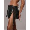 imageSOLY HUX Womens Sequin Lace Up Tie Side Mini Skirt Zebra Striped Drop Waist SkirtsSolid Black