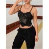 imageSOLY HUX Womens Y2k Lace Trim Cami Crop Top Sun Moon Print Casual TopsBlack Figure