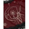 imageSOLY HUX Womens Y2k Lace Trim Cami Crop Top Sun Moon Print Casual TopsBurgundy Figure