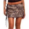 imageSOLY HUX Womens Sequin Lace Up Tie Side Mini Skirt Zebra Striped Drop Waist SkirtsMulticoloured Printed