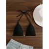 imageSOLY HUX Bikini Tops for Women Halter String Bikini Bathing Suit Tops Sexy Brazilian Swimsuit Top SwimwearSolid Black