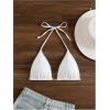 imageSOLY HUX Bikini Tops for Women Halter String Bikini Bathing Suit Tops Sexy Brazilian Swimsuit Top SwimwearSolid White