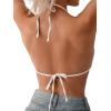 imageSOLY HUX Bikini Tops for Women Halter String Bikini Bathing Suit Tops Sexy Brazilian Swimsuit Top SwimwearSolid White